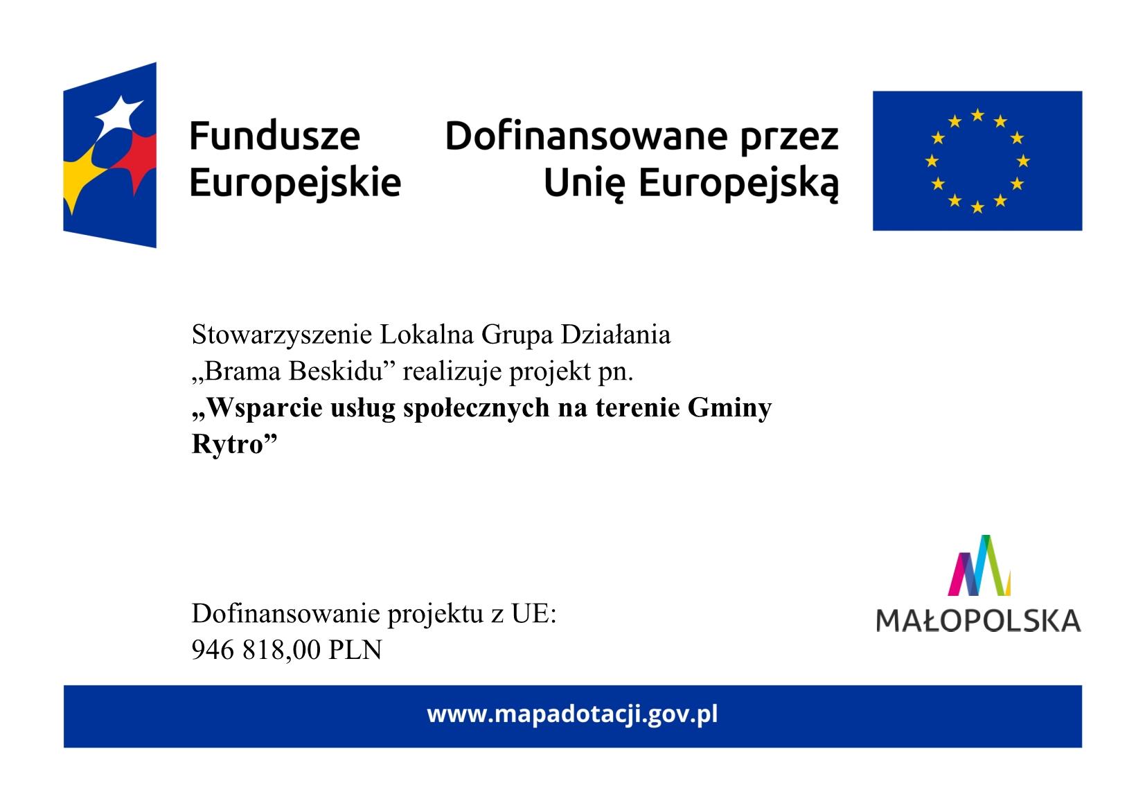 Projekt pn. „Wsparcie usług społecznych na terenie Gminy Rytro”